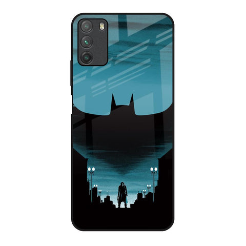 Cyan Bat Poco M3 Glass Back Cover Online