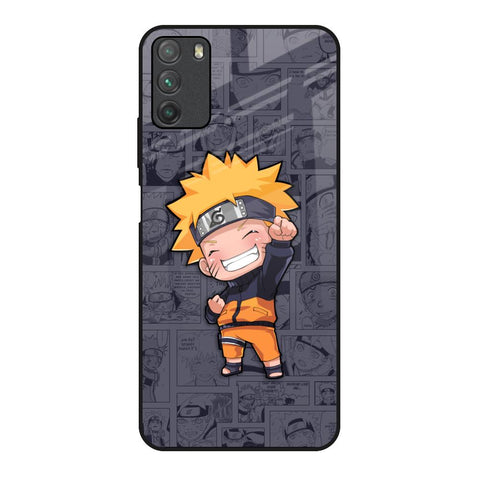 Orange Chubby Poco M3 Glass Back Cover Online