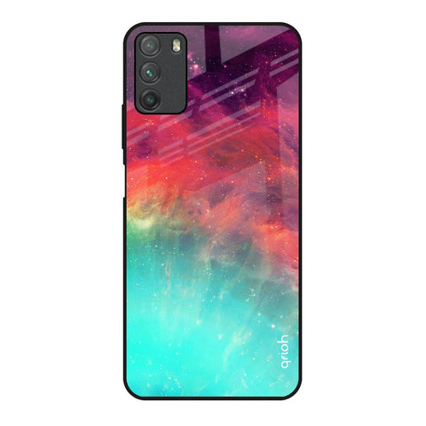 Colorful Aura Poco M3 Glass Back Cover Online