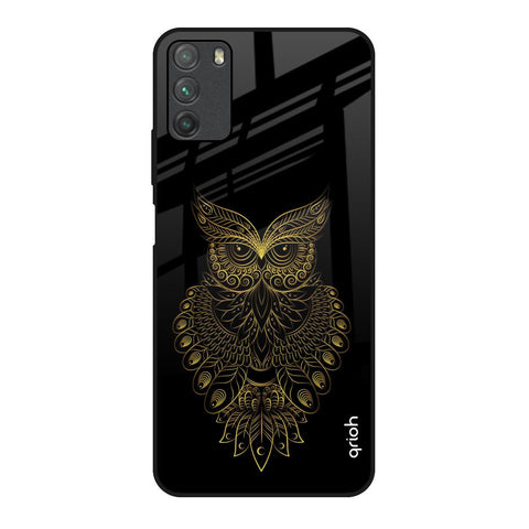 Golden Owl Poco M3 Glass Back Cover Online