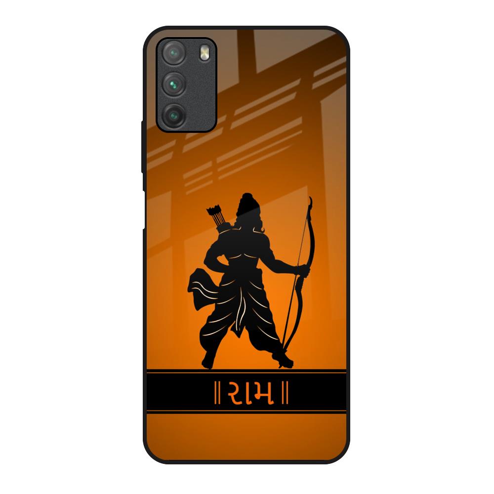 Halo Rama Poco M3 Glass Back Cover Online