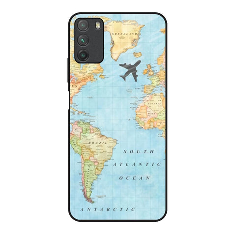 Travel Map Poco M3 Glass Back Cover Online