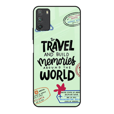 Travel Stamps Poco M3 Glass Back Cover Online
