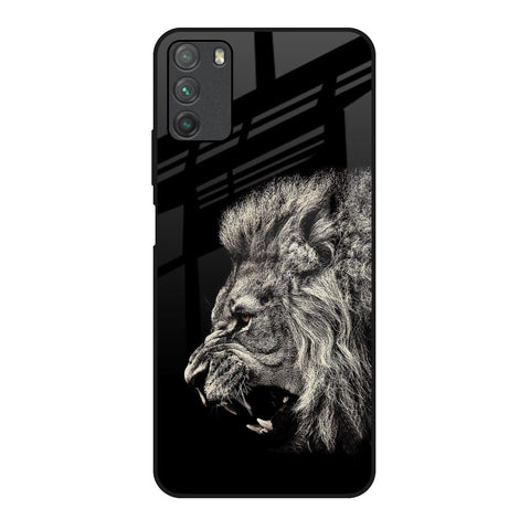 Brave Lion Poco M3 Glass Back Cover Online