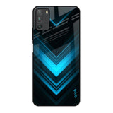 Vertical Blue Arrow Poco M3 Glass Back Cover Online
