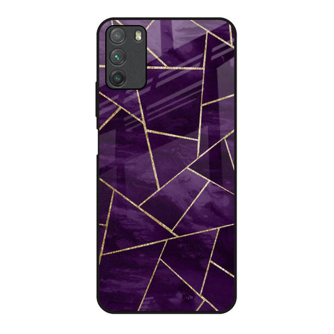 Geometric Purple Poco M3 Glass Back Cover Online