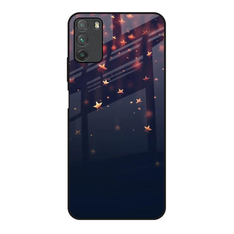 Falling Stars Poco M3 Glass Back Cover Online