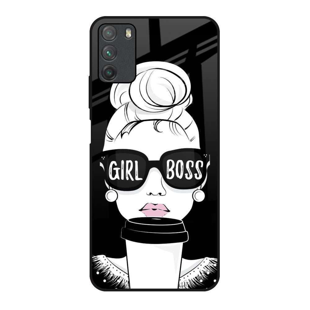 Girl Boss Poco M3 Glass Back Cover Online