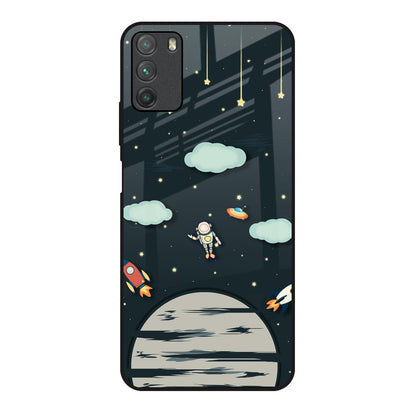 Astronaut Dream Poco M3 Glass Back Cover Online