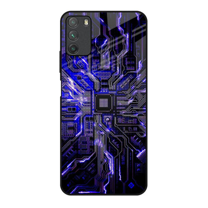 Techno Color Pattern Poco M3 Glass Back Cover Online