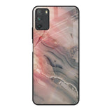 Pink And Grey Marble Poco M3 Glass Back Cover Online