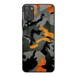 Camouflage Orange Poco M3 Glass Back Cover Online