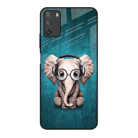 Adorable Baby Elephant Poco M3 Glass Back Cover Online