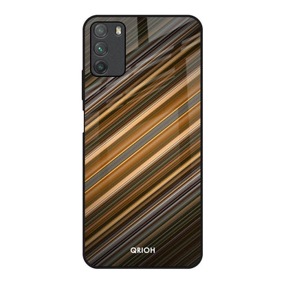 Diagonal Slash Pattern Poco M3 Glass Back Cover Online