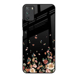 Floating Floral Print Poco M3 Glass Back Cover Online