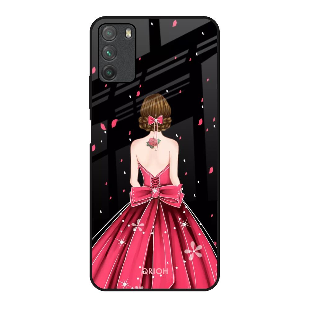 Fashion Princess Poco M3 Glass Back Cover Online