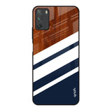 Bold Stripes Poco M3 Glass Back Cover Online