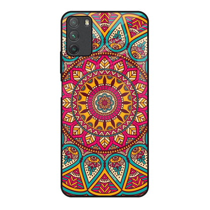 Elegant Mandala Poco M3 Glass Back Cover Online