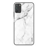 Modern White Marble Poco M3 Glass Back Cover Online