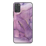 Purple Gold Marble Poco M3 Glass Back Cover Online