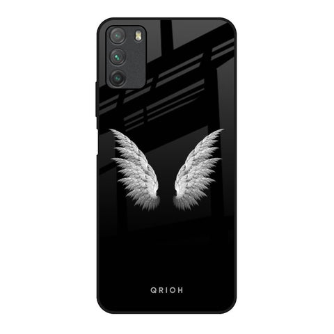 White Angel Wings Poco M3 Glass Back Cover Online