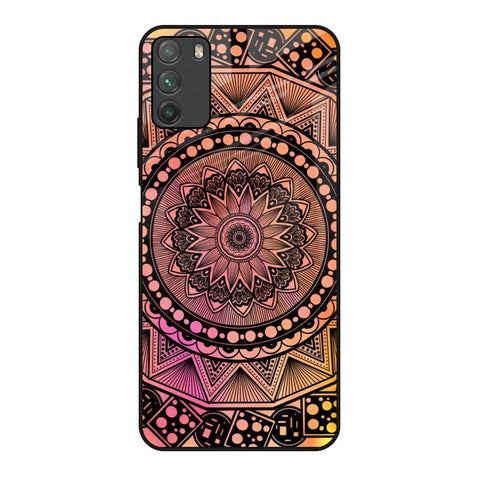 Floral Mandala Poco M3 Glass Back Cover Online
