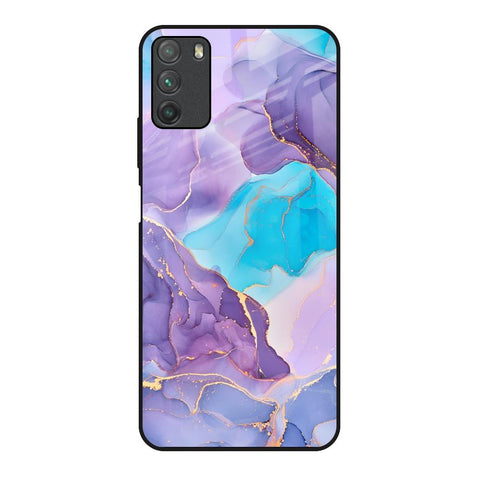 Alcohol ink Marble Poco M3 Glass Back Cover Online