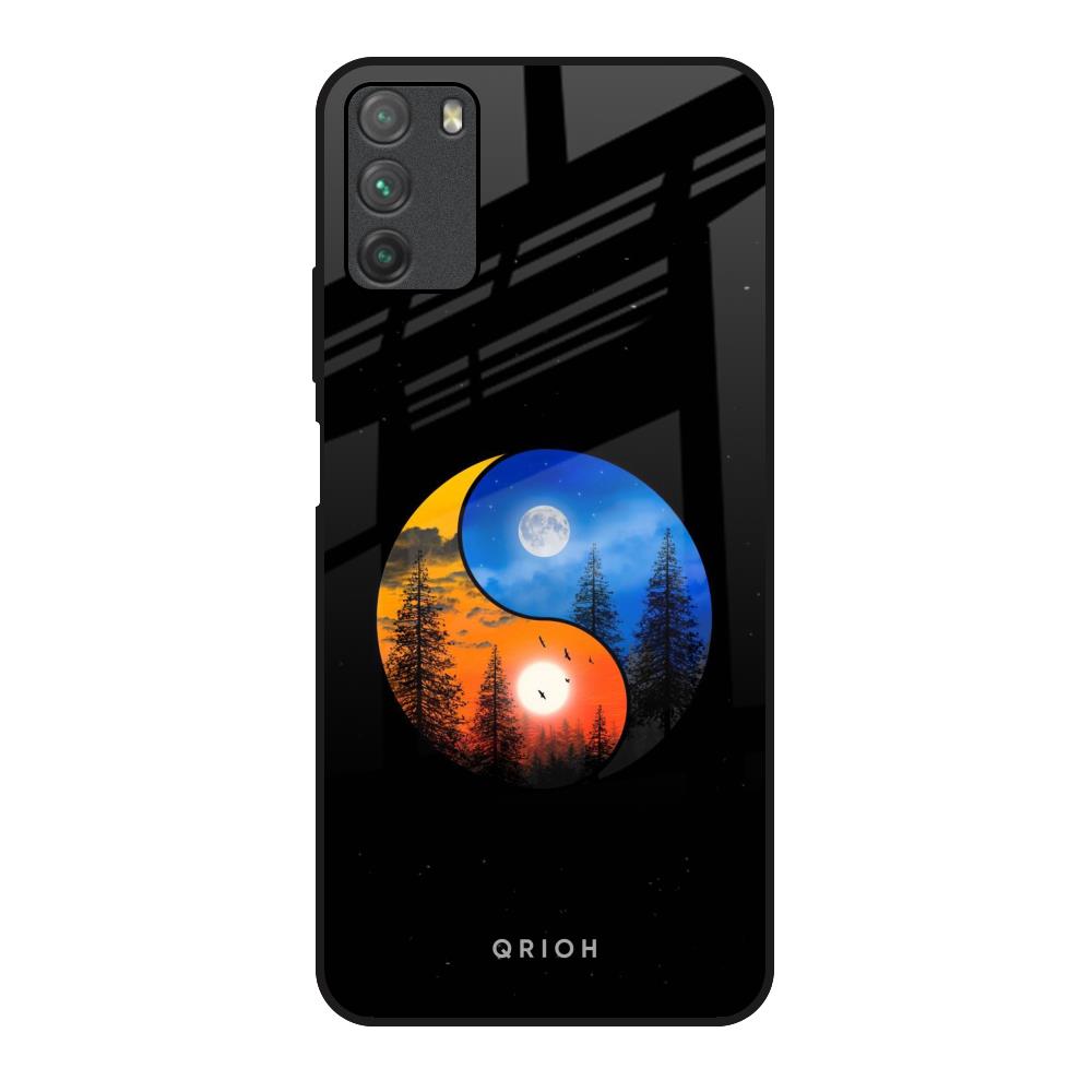 Yin Yang Balance Poco M3 Glass Back Cover Online
