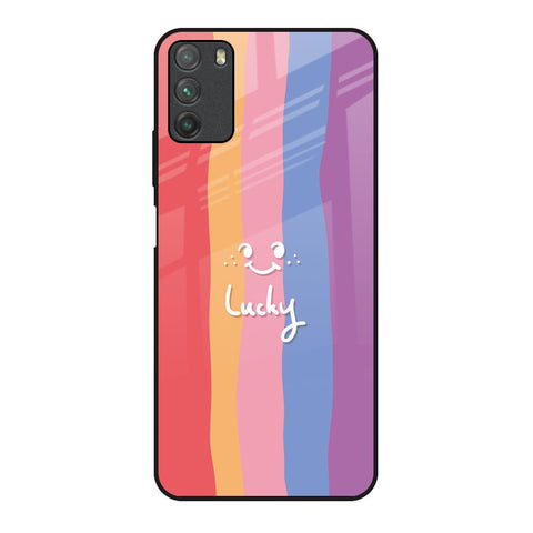 Lucky Abstract Poco M3 Glass Back Cover Online