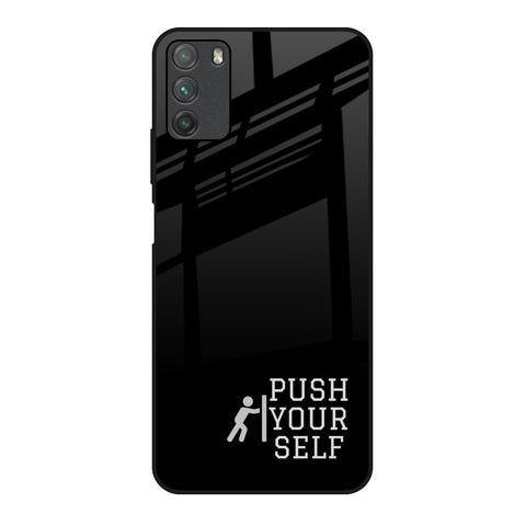 Push Your Self Poco M3 Glass Back Cover Online