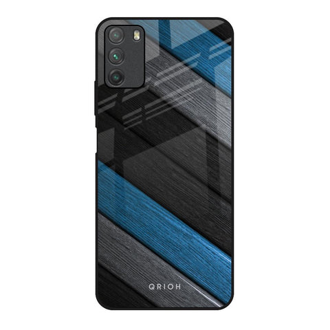 Multicolor Wooden Effect Poco M3 Glass Back Cover Online