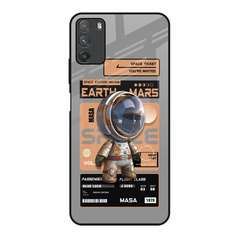 Space Ticket Poco M3 Glass Back Cover Online