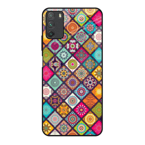 Multicolor Mandala Poco M3 Glass Back Cover Online