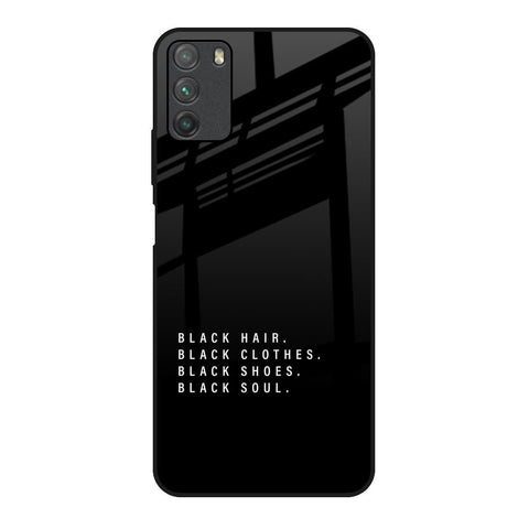 Black Soul Poco M3 Glass Back Cover Online