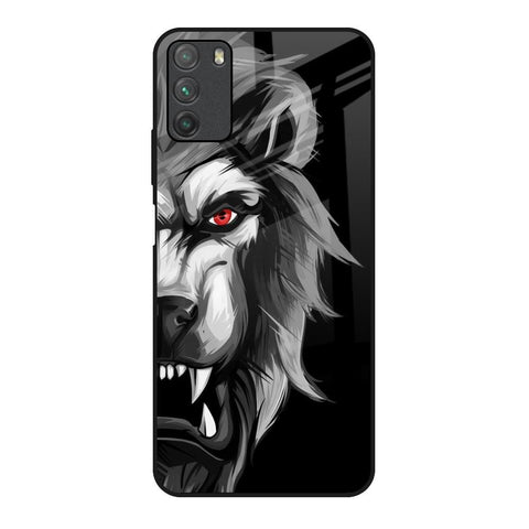 Wild Lion Poco M3 Glass Back Cover Online