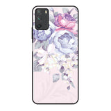 Elegant Floral Poco M3 Glass Back Cover Online