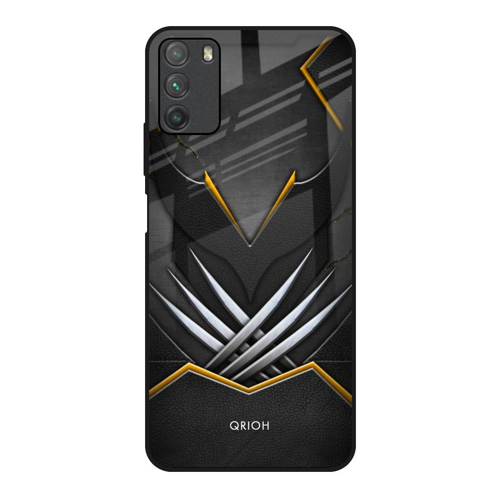 Black Warrior Poco M3 Glass Back Cover Online