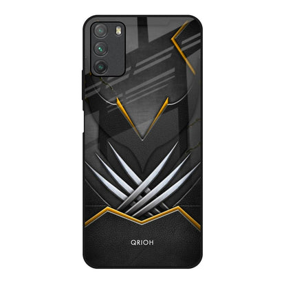 Black Warrior Poco M3 Glass Back Cover Online