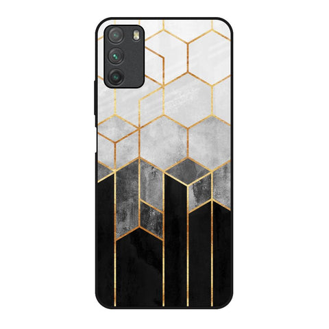 Tricolor Pattern Poco M3 Glass Back Cover Online