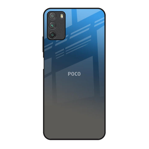 Blue Grey Ombre Poco M3 Glass Back Cover Online
