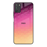 Geometric Pink Diamond Poco M3 Glass Back Cover Online