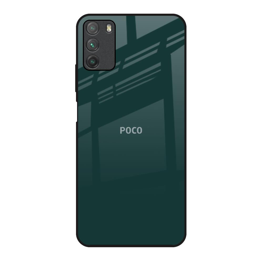 Olive Poco M3 Glass Back Cover Online