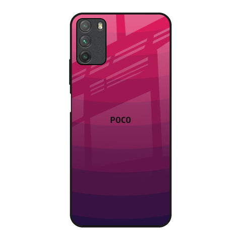 Wavy Pink Pattern Poco M3 Glass Back Cover Online