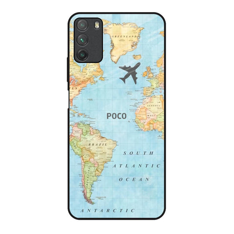 Fly Around The World Poco M3 Glass Back Cover Online