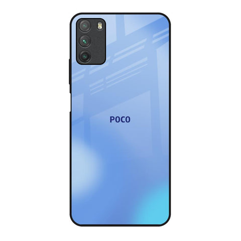 Vibrant Blue Texture Poco M3 Glass Back Cover Online