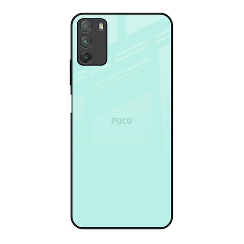 Teal Poco M3 Glass Back Cover Online