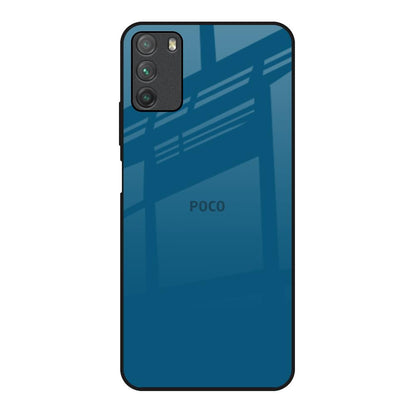 Cobalt Blue Poco M3 Glass Back Cover Online
