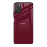 Classic Burgundy Poco M3 Glass Back Cover Online