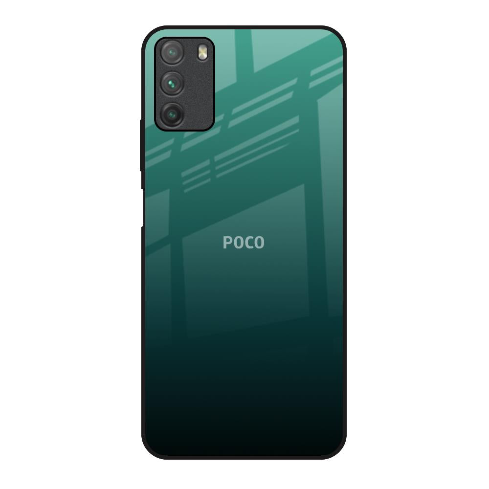Palm Green Poco M3 Glass Back Cover Online