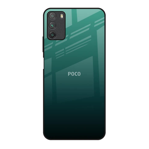 Palm Green Poco M3 Glass Back Cover Online